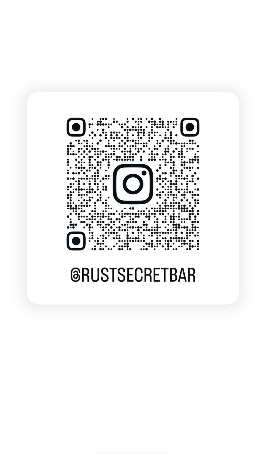 QR code Instagram ของ RUST @rustsecretbar